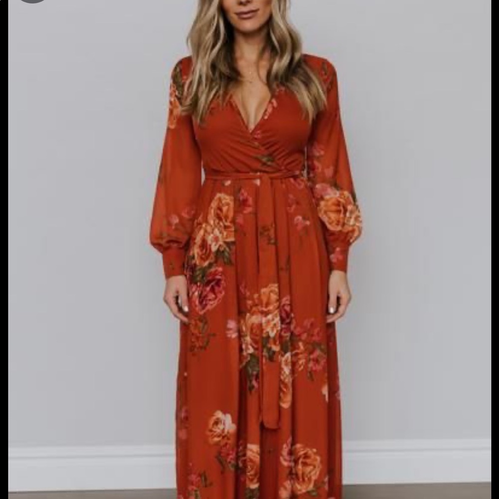 Baltic Born Lydia Rust Floral Maxi Dress